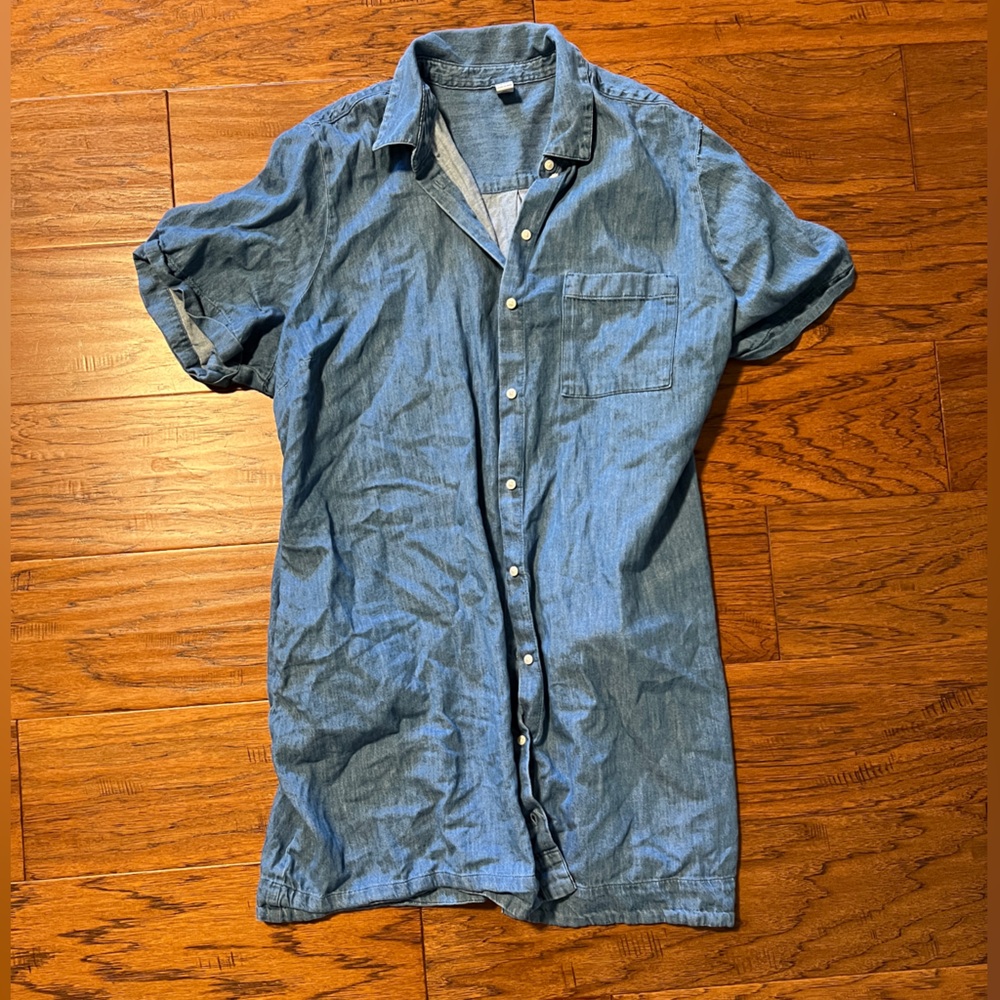 Old Navy Dark Blue Denim Shirt XXL